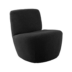 LEITMOTIV Chaise lounge en tissu bouclette Ada noir.