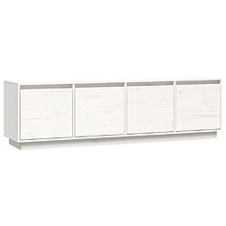 Maison Chic Meuble TV scandinave - Banc TV pour salon Blanc 156x37x45 cm Bois de pin massif -MN29490