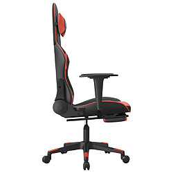 Avis vidaXL Chaise de jeu avec repose-pied Noir et rouge Similicuir