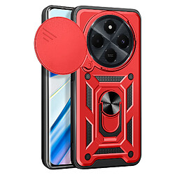 Avizar Coque pour Xiaomi Redmi 14C Bague Support Cache Caméra Coulissant Rouge