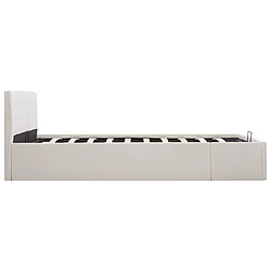 Maison Chic Lit adulte - Cadre de lit à rangement,Structure du lit Contemporain hydraulique Blanc Similicuir 160x200cm -MN41117 pas cher