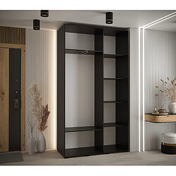 Avis Abiks Meble Armoire à portes coulissantes Davos 2 H235.2 x L140 x P45 2 portes coulissante (Noir/Noir/Or)