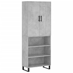 vidaXL Buffet haut Gris béton 69,5x34x180 cm Bois d'ingénierie