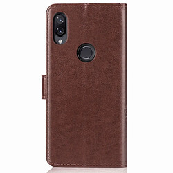 Wewoo Housse Coque Étui en cuir à motif de fleurs pressées Lucky Clover pour Xiaomi Play, avec support et logements pour cartes, portefeuille dragonne (Marron)