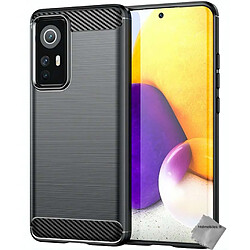 Htdmobiles Coque silicone gel carbone pour Xiaomi 12 / 12X 5G + film ecran - NOIR