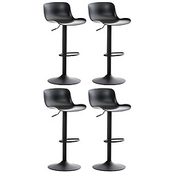 Decoshop26 Lot de 4 tabourets de bar hauteur réglable et siège pivotant avec siège en plastique noir métal noir 10_0004492