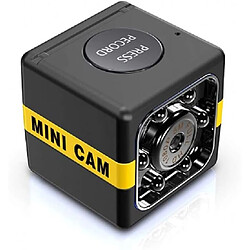 Chrono Mini caméra sans fil HD avec vision nocturne Mini caméra espion cachée enregistreur vidéo de détection de mouvement pour voiture familiale(Noir)