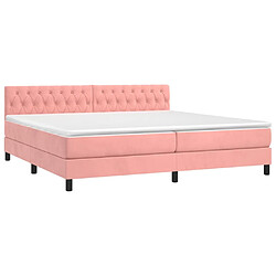 Avis Sommier à lattes et LED,Cadre à lattes de lit avec matelas pour Adulte Rose 200x200 cm -MN99592