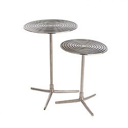 Inside 75 Set de 2 tables gigognes rondes ZAIN en aluminium argent noir