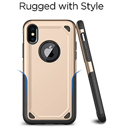 Wewoo Coque renforcée or pour iPhone X Étui de protection résistant aux chocs antichoc