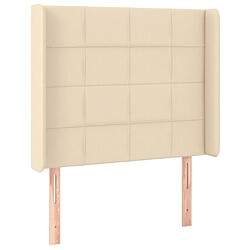 Maison Chic Tête de lit scandinave avec oreilles,meuble de chambre Crème 93x16x118/128 cm Tissu -MN12227