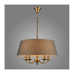 Luminaire Center Suspension classique Zanobi Bronze antique, verre et tissu