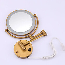 Universal Miroir de salle de bains en laiton antique 1x3 loupe éclairage mural LED cosmétique éclairage pour femmes miroir | loupe salle de bains | miroir de salle de bain miroir en cuivre(Le cuivre) pas cher