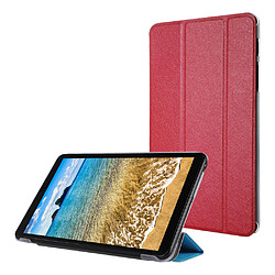 Etui en PU Texture de soie avec support tri-pliure rouge pour votre Samsung Galaxy Tab A7 Lite 8.7 pouces