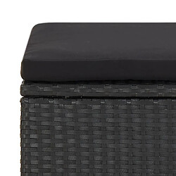 Acheter vidaXL Tabourets de jardin lot de 4 avec coussins Résine tressée Noir