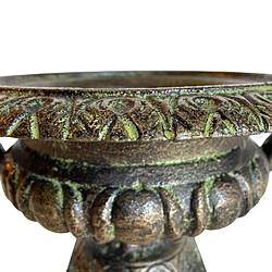 Acheter L'Héritier Du Temps Vase Vasque Chambord Jardinière de Pilier Pot de Fleur en Fonte Vert Anglais 29x32,5x47cm