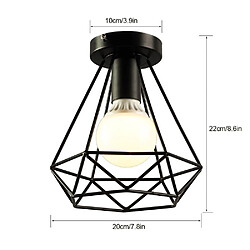 Stoex 3pcs Rétro Plafonnier Industrielle Vintage Design forme Cage Diamant 20cm, Lampe