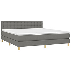 Avis Maison Chic Lit adulte- Lit + matelas,Sommier à lattes de lit et matelas et LED Gris foncé 180x200 cm -GKD51096