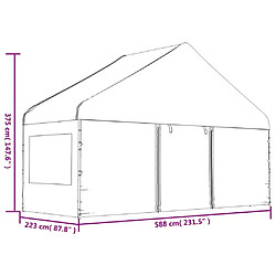 Maison Chic Auvent,Belvédère d'extérieur avec toit,Tonnelle blanc 5,88x2,23x3,75 m polyéthylène -GKD38482 pas cher