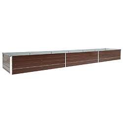 vidaXL Lit surélevé de jardin Acier galvanisé 480x80x45 cm Marron