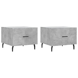 vidaXL Tables basses 2 pcs gris béton 50x50x40 cm bois d'ingénierie