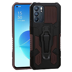 Coque en TPU absorption magnétique avec béquille, café pour votre Oppo Reno6 5G