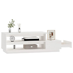 Avis vidaXL Table basse Blanc 120x50x40,5 cm Bois massif de pin