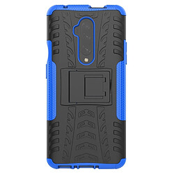 Wewoo Coque Pour OnePlus 7T Pro Texture de pneu TPU antichoc + PC Housse de protection avec support bleu