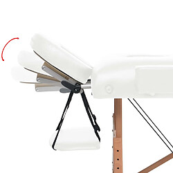 Acheter vidaXL Table de massage pliable à 2 zones 10 cm d'épaisseur Blanc