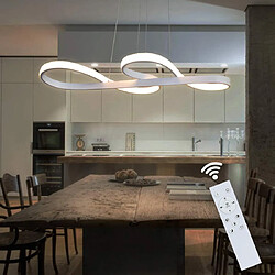 NETTLIFE Suspension LED Blanc 47W Diam.75cm Aluminium Dimmable Salon Blanc Chambre Salle à Manger Lampe Moderne Hauteur Réglable pour Cuisine