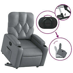 Maison Chic Fauteuil Relax pour salon, Fauteuil inclinable Gris Similicuir -GKD19722 pas cher