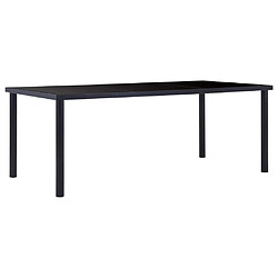 Maison Chic Table de salle à manger,Table à dîner Noir 200x100x75 cm Verre trempé -GKD46868