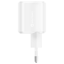 Swissten Chargeur GaN USB C 20W Compact Léger Blanc