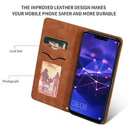 Wewoo Housse Coque en cuir à rabat horizontal magnétique Business Skin Feel rétro pour Huawei Mate20 Lite Marron