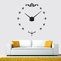 Acheter Wewoo Horloges DIY noir Chambre à coucher maison à piles Frameless grand 3D miroir bricolage Wall Sticker Mute horloge, taille: 100 * 100 cm