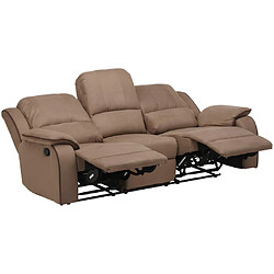 Acheter Vente-Unique Canapés 3 places 2 places et un fauteuil relax en microfibre HERNANI - Taupe