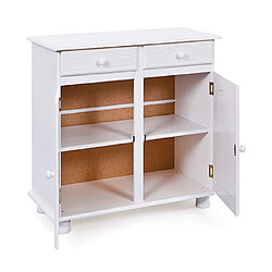 Mes Buffet 2 portes et 2 tiroirs en pin massif blanc - RISOUL