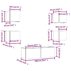 Acheter vidaXL Meuble TV muraux 5 pcs avec lumières LED sonoma gris