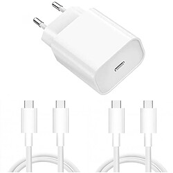 Chargeur Rapide 20W USB-C + 2 Cables Type-C pour Samsung / Xiaomi / Oppo / Google Little Boutik®