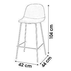 Avis Toilinux Lot de 4 Tabourets de bar design velours Ima - Jaune