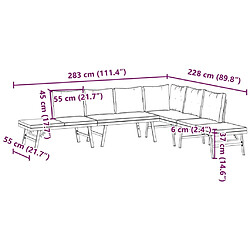 vidaXL Bancs de jardin avec coussins lot de 4 acier enduit de poudre pas cher