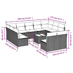 Avis Maison Chic Salon de jardin avec coussins 12 pcs | Ensemble de Table et chaises | Mobilier d'Extérieur beige résine tressée -GKD74670