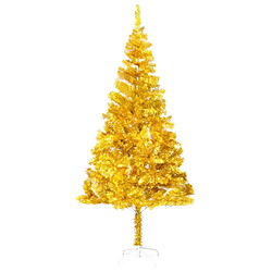 vidaXL Arbre de Noël artificiel pré-éclairé et boules doré 180 cm PET