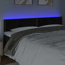 Avis Maison Chic Tête de lit moderne à LED lumineuse pour chambre - Décoration de lit Noir 160x5x78/88 cm Velours -MN68233