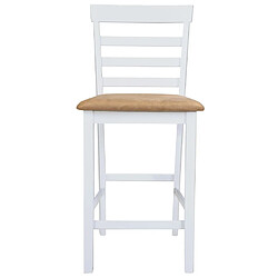 Avis vidaXL Set table et 4 chaises de bar en bois coloris blanc