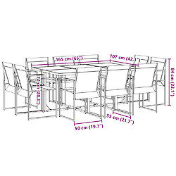 vidaXL Ensemble à manger de jardin 11 pcs noir textilène pas cher