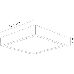 Inspired LED 12cm carré, Downlight monté en surface, 8W, 4000K, 720lm, blanc mat, acrylique givré