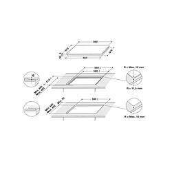 Table de cuisson induction 60cm 4 feux 7200w noir - WFS4160BF - WHIRLPOOL pas cher