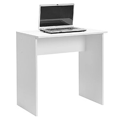 Pegane Meuble du bureau, table de bureau en bois coloris blanc - longueur 72 x profondeur 52 cm