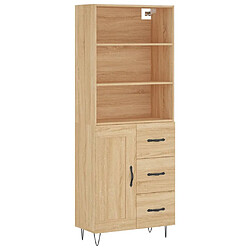 vidaXL Buffet haut Chêne sonoma 69,5x34x180 cm Bois d'ingénierie